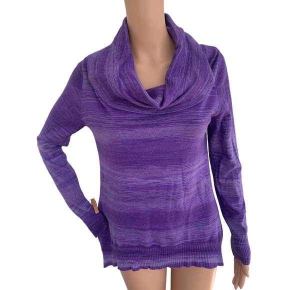 Athleta Purple Long Sleeve Cowl Top Casual Shirt M - Picture 2 of 5